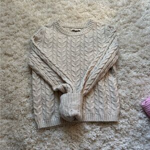 American Eagle Outfitters Cable Knit Sweater - Cream
